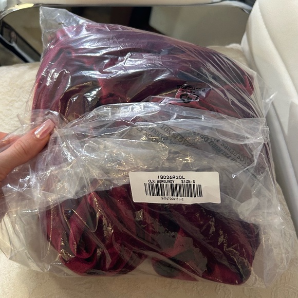 NWT Berry Pink Velvet Tie-Strap Maxi Dress SMALL - Picture 6 of 6